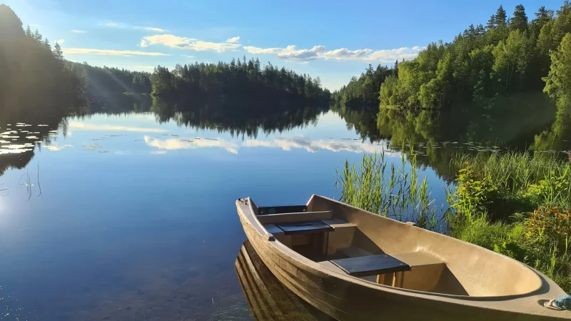 Лодка озеро 4k