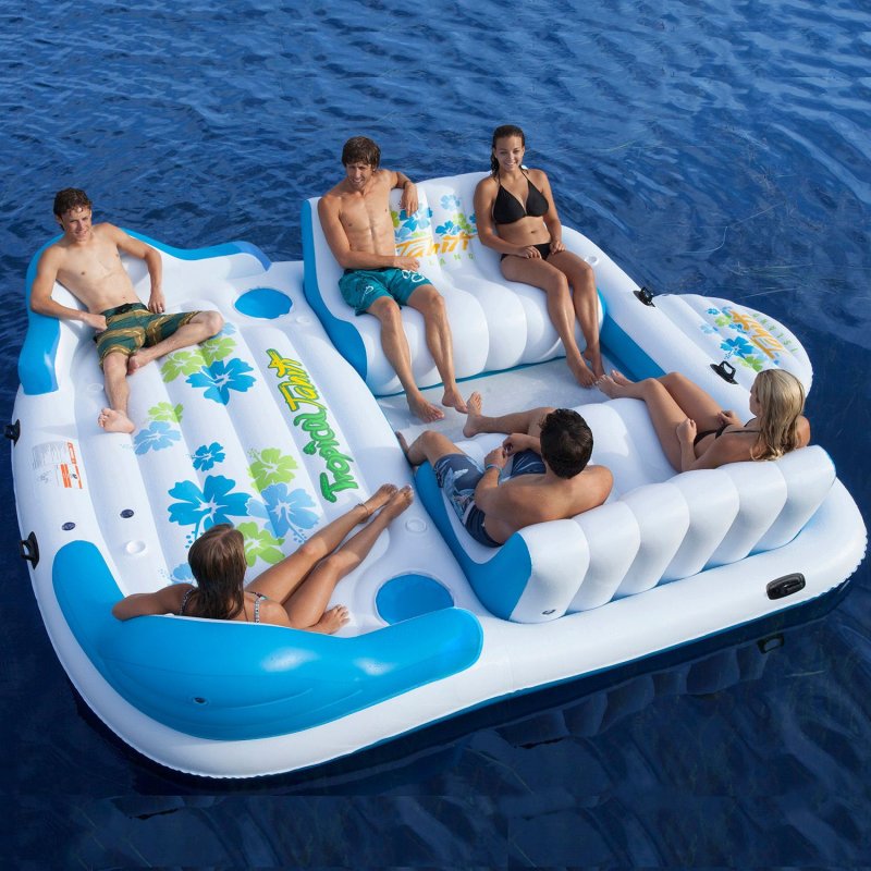 Надувной матрас Tropical Tahiti giant 6 person Inflatable Raft Pool Lake Ocean Floating Island