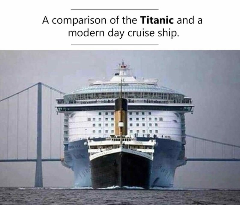 Queen Mary 2 сравнение с Титаником