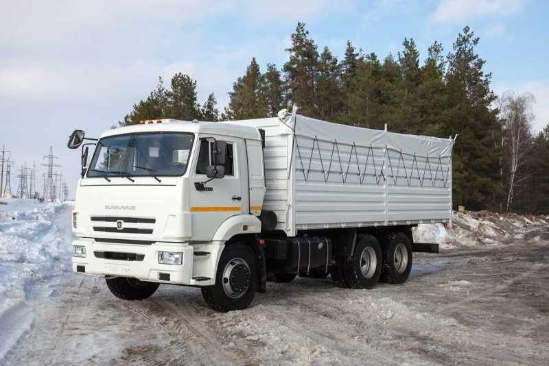 КАМАЗ 65115 зерновоз с прицепом