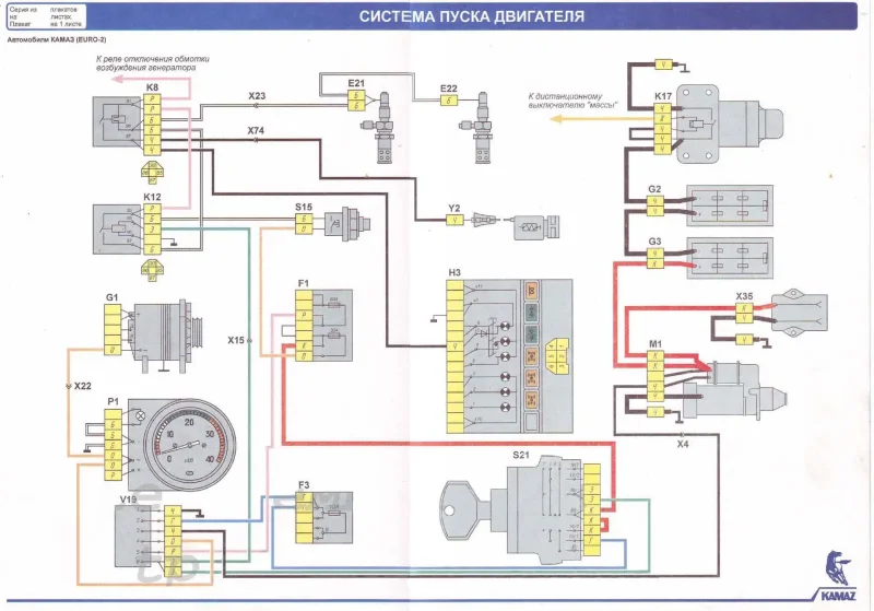 Схема электропроводки камаз 4310 цветная с описанием