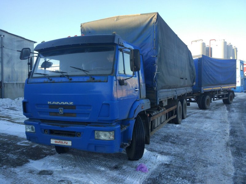 КАМАЗ тентованный 65117 синий