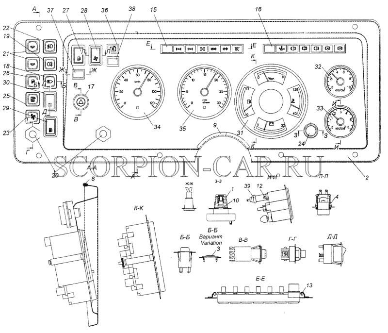 Приборная панель КАМАЗ 4310