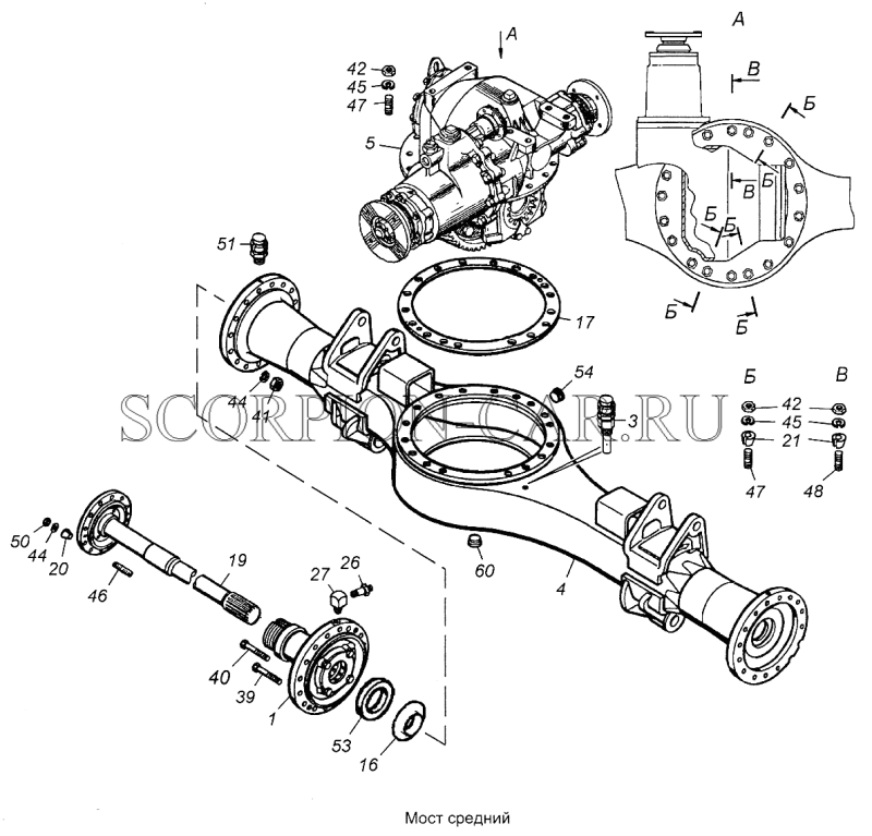 Средний мост камаз 4310 схема