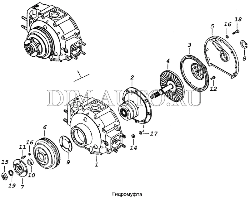 Чертеж гидромуфта камаз