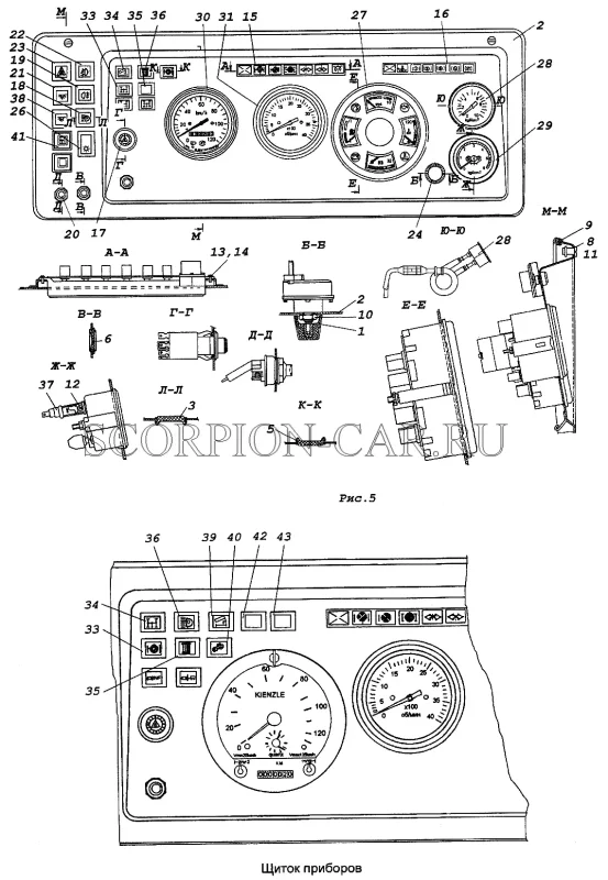 Приборная панель КАМАЗ 4310