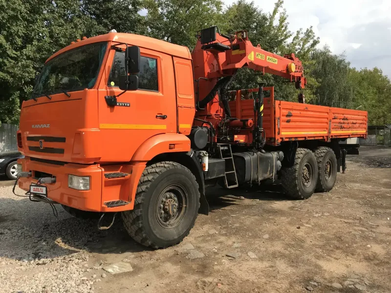 КАМАЗ манипулятор оранжевый старый