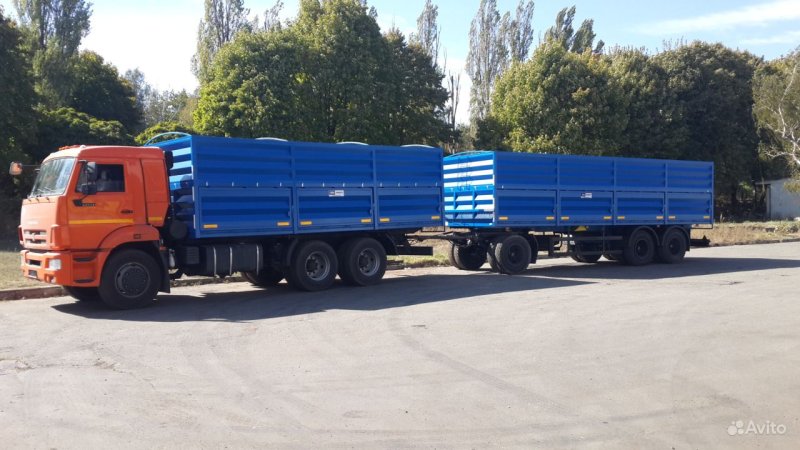КАМАЗ 65115 зерновоз с прицепом