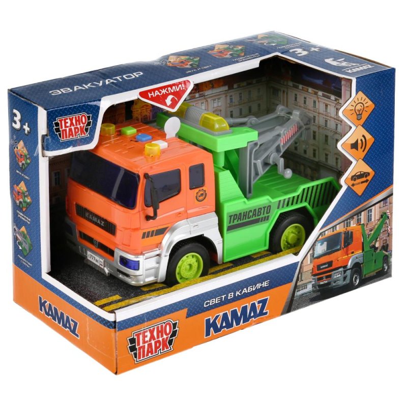 Грузовик Технопарк КАМАЗ будка полиция (kam13-p-SL) 12 см