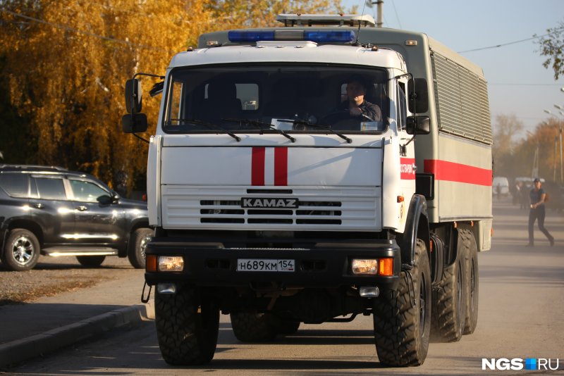 Полицейский КАМАЗ вид сзади