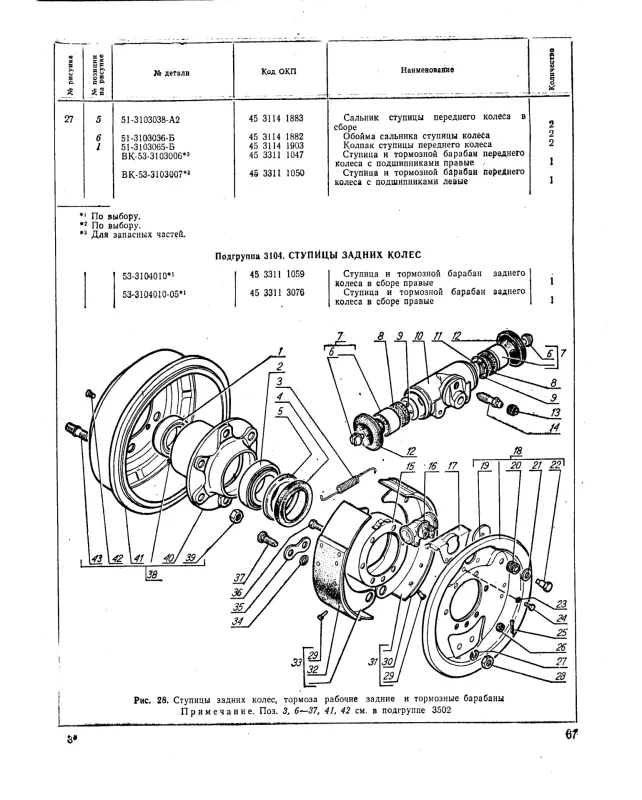Задняя ступица ГАЗ 3302 схема