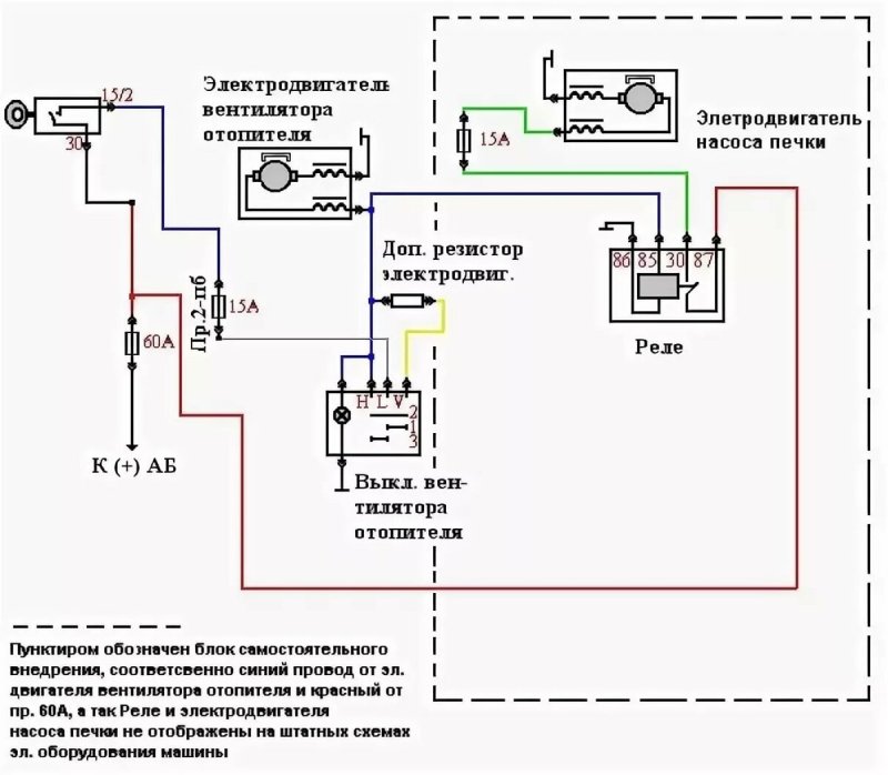 Схема подключения дополнительного отопителя Газель