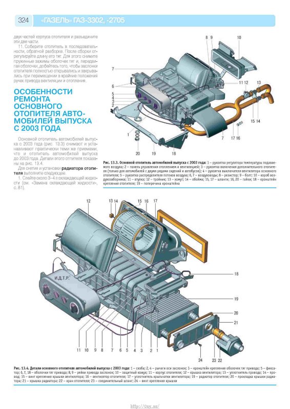 Основной отопитель Газель 3302 схема