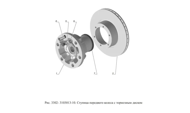 Ступица переднего колеса Газель