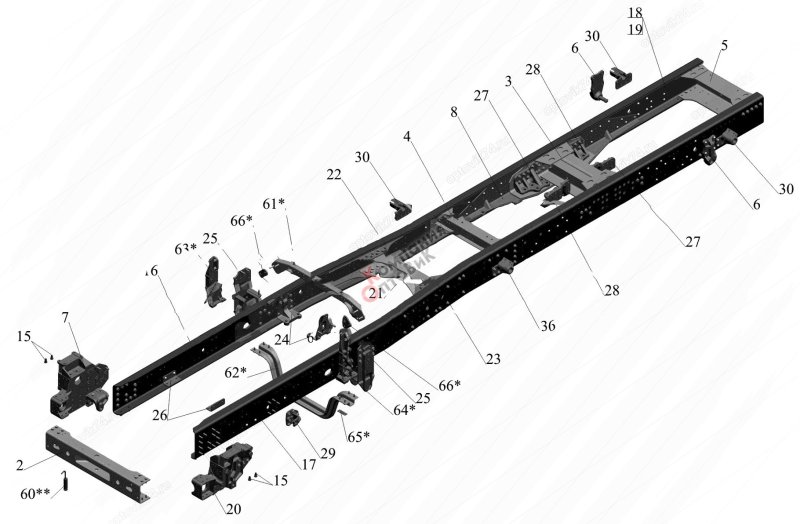 А21r22-2801380 поперечина передней подвески двигателя Газель-next