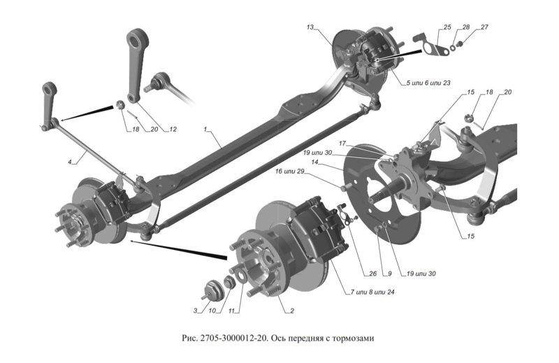 Передняя ось Газель 3302