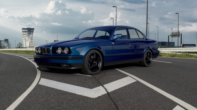 BMW e34 синяя