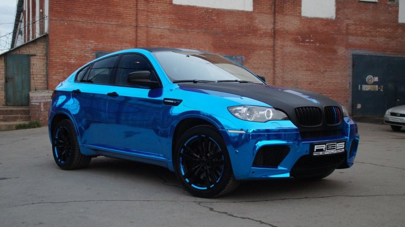 BMW x6 синий хром