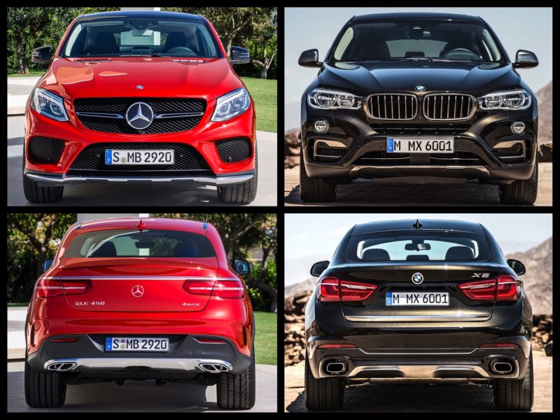 BMW x6 и Мерседес GLE Coupe