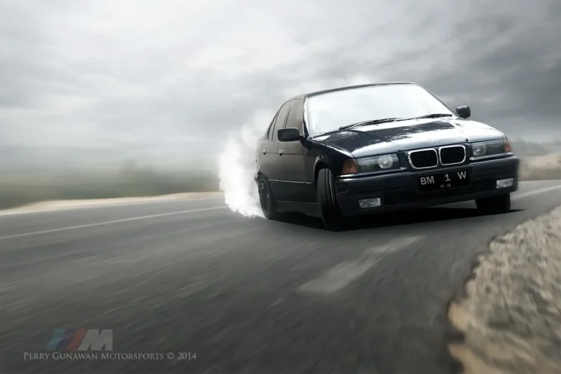 BMW e38 дрифт