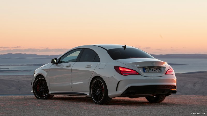 Mercedes Benz White CLA 45 AMG sedan 2020