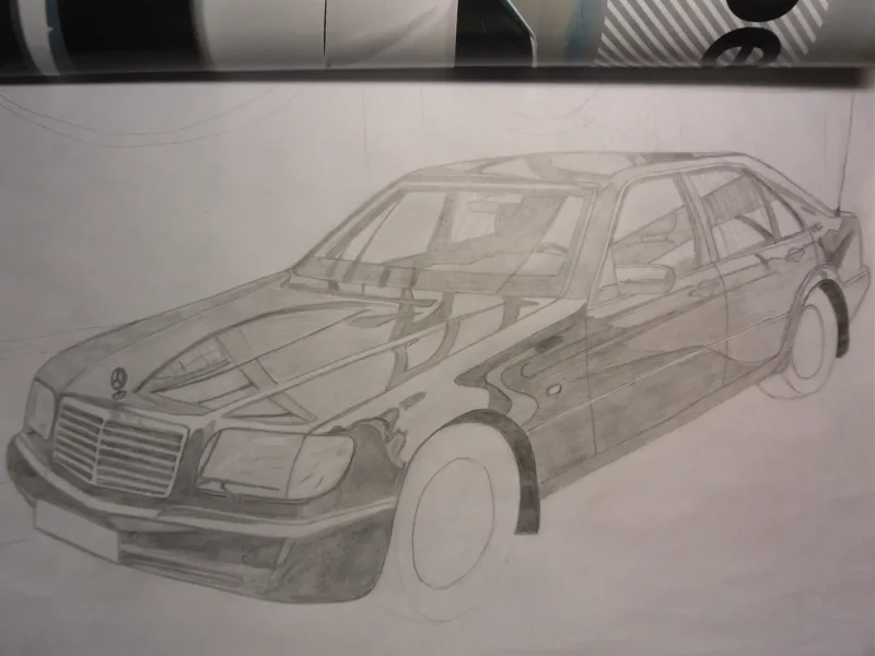 Mercedes Benz w140 s600 рисунок