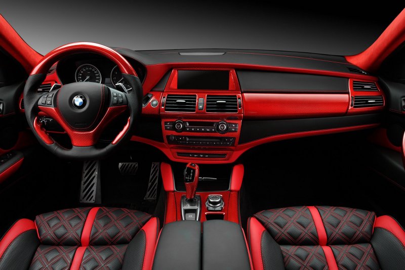 BMW x6m красный салон