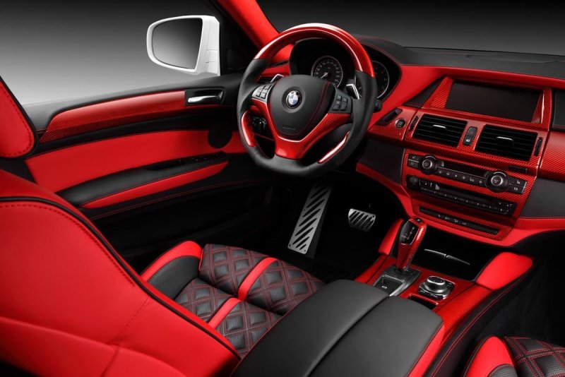 BMW x6 красный салон