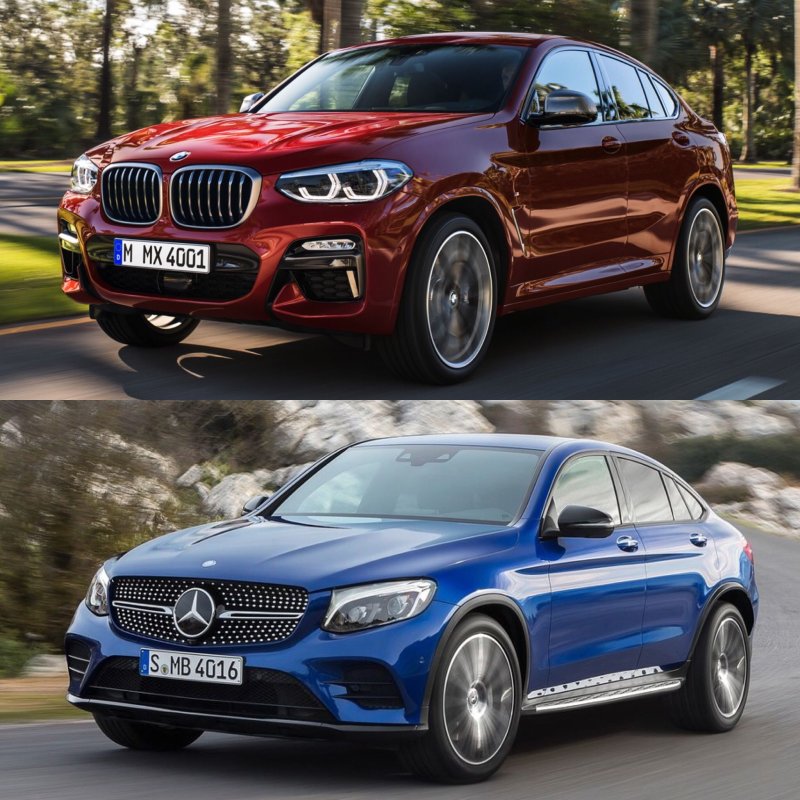Мерседес GLC купе и BMW x4