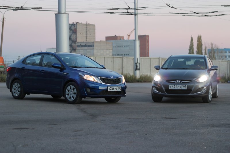 Hyundai Solaris 2013 и Kia Rio