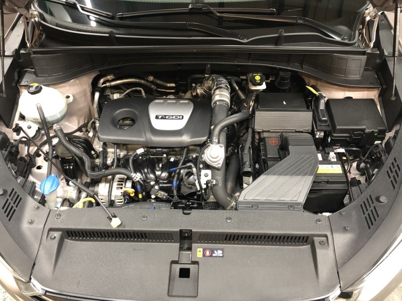 Двигатель под капотом Hyundai Tucson 2008