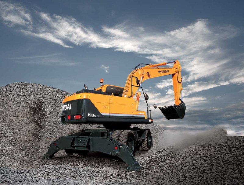 Колесный экскаватор Hyundai r180w-9s