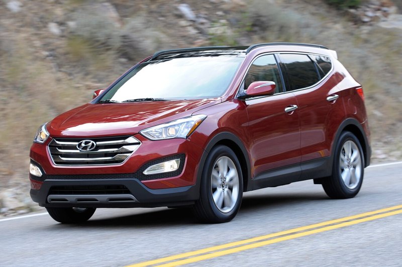 Hyundai Santa Fe 2014 красный