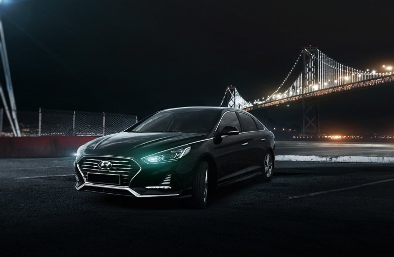 Hyundai Sonata 2021 салон ночью