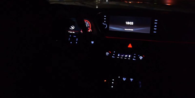 Hyundai Sonata 2021 салон ночью