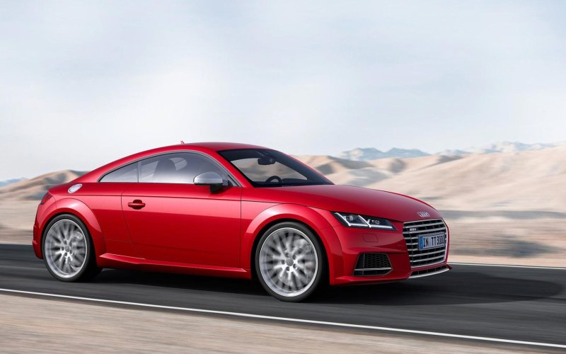 Audi TTS Coupe, 4k красный