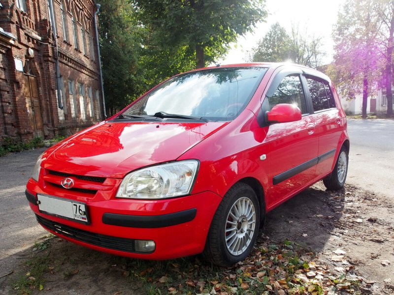 Hyundai Getz красный тонированный в круг