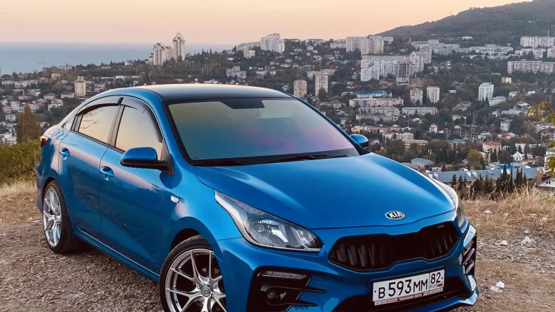 Kia Rio 4 yuroltuning синяя