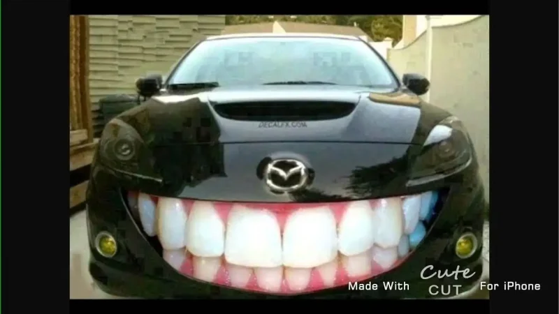 Зубы на бампере машины