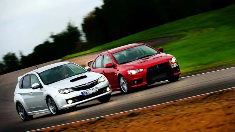 Subaru WRX STI И Mitsubishi Lancer Evolution 9