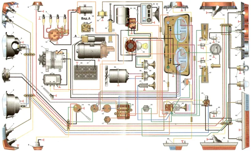 Схема подключения катушки зажигания ГАЗ 53 бесконтактное зажигание