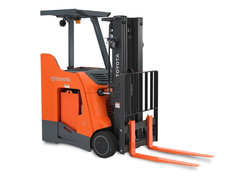 Electric forklift made by Toyota.