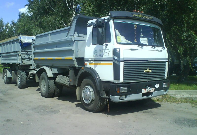 МАЗ 5551 самосвал с прицепом