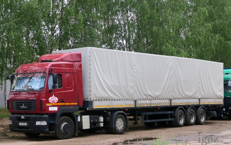 МАЗ 5440е8 с прицепом