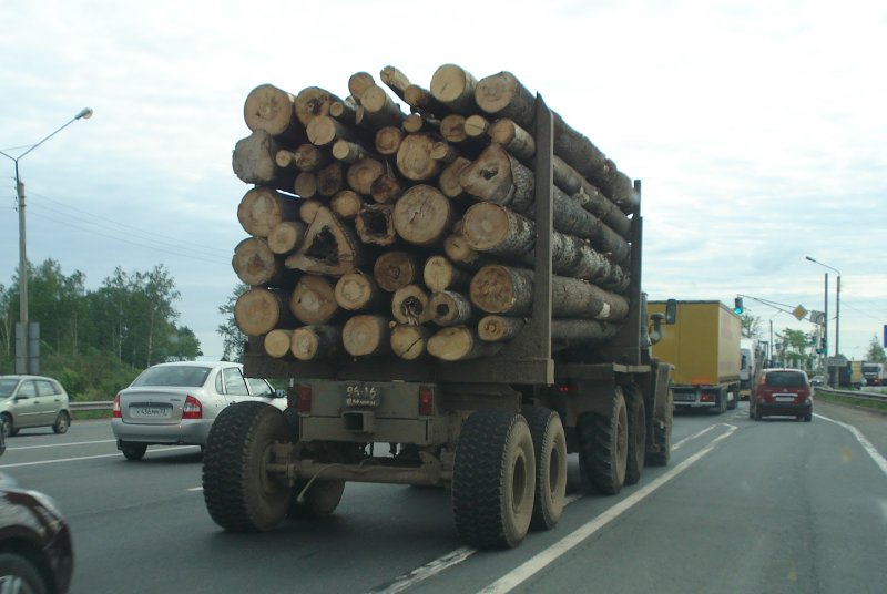 Газель с бревнами