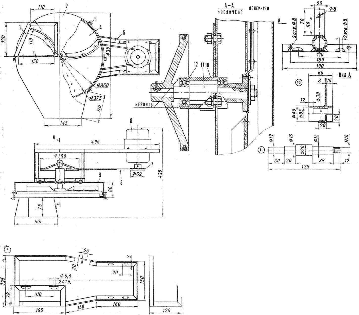 Барабанная дробилка для щепы ТР-100-ВОМ (⌀ 100 мм)