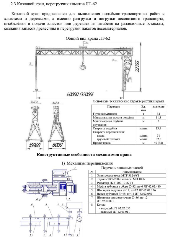 Козловой кран КС-32 схема электрическая спецификация