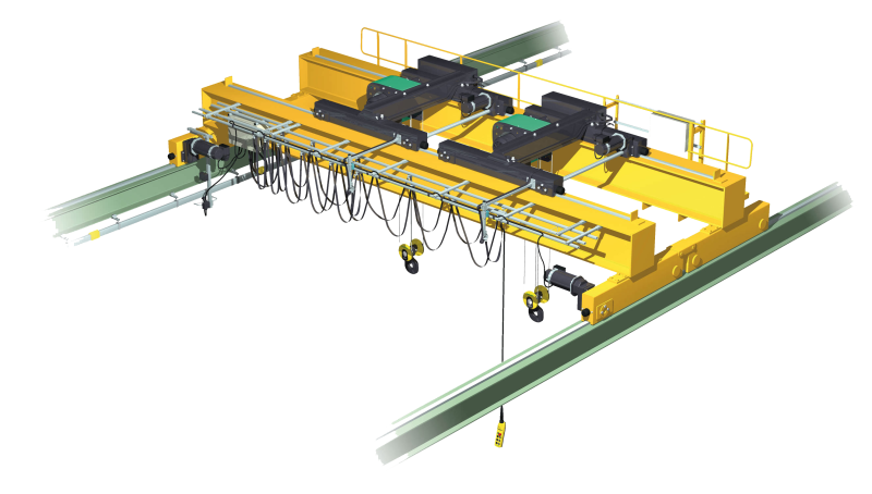 Мостовой двухбалочный кран с 2 тележками