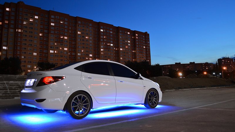 Подсветка днища Hyundai Solaris 2012