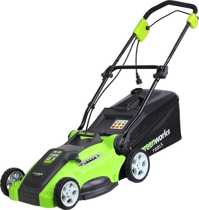 Газонокосилка электрическая GREENWORKS glm1241 1200w 40 см